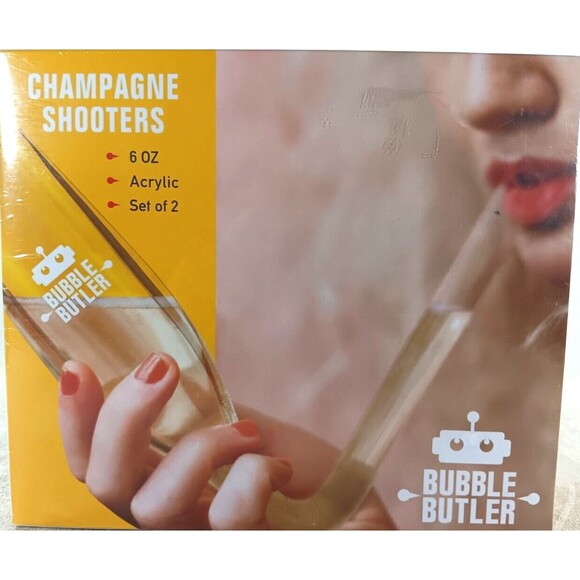 Champagne Shooters Rapid Champagne Consumption Devices by Bubble Butler Set of 2 - Picture 3 of 4
